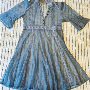 Free People Blue Sheer Top/Dress